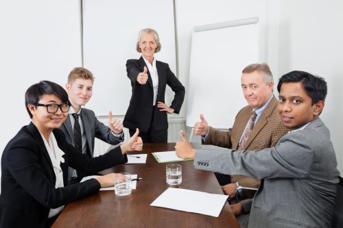 working around a conference table